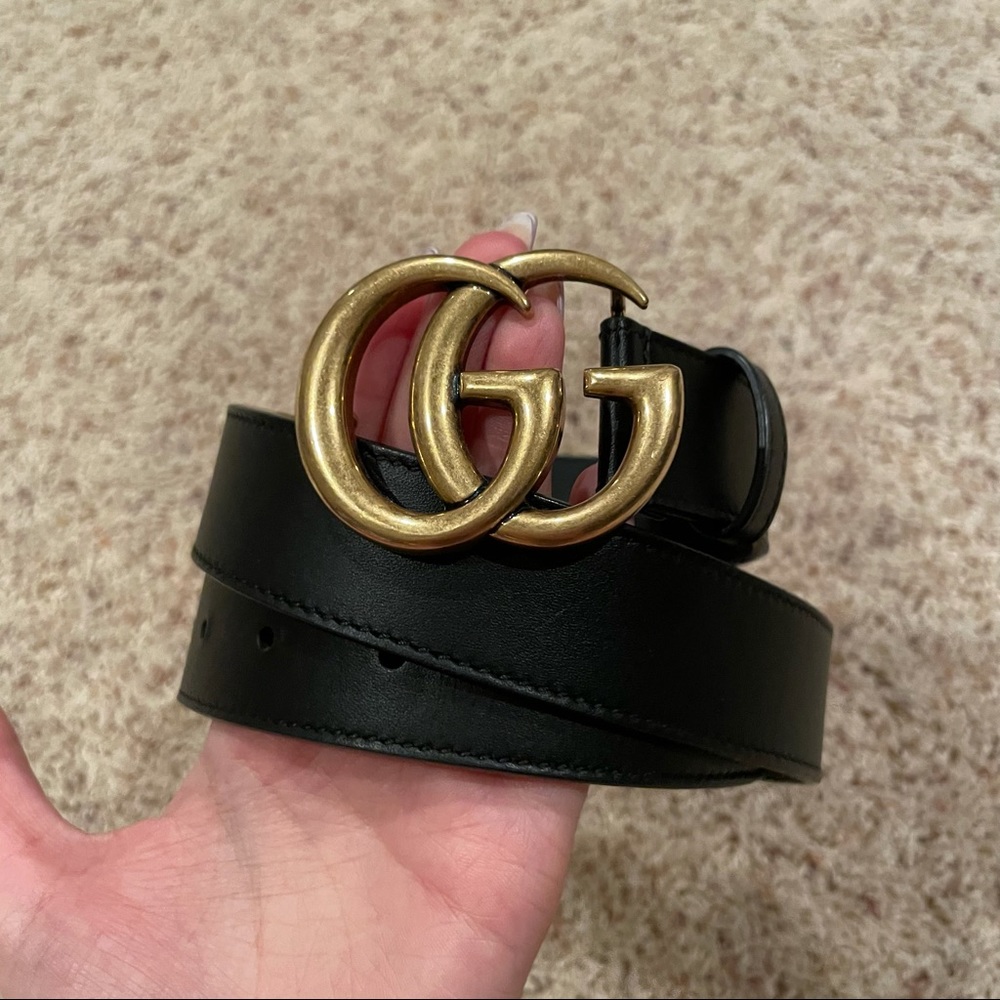 Gucci Leather belt with Double G buckle